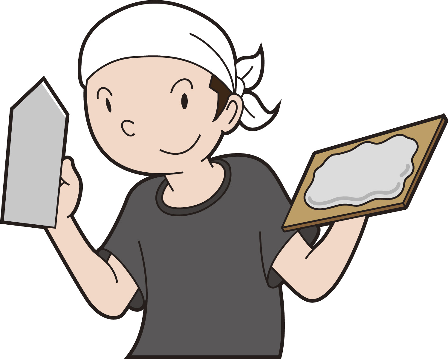 工事の様子（左官工事）