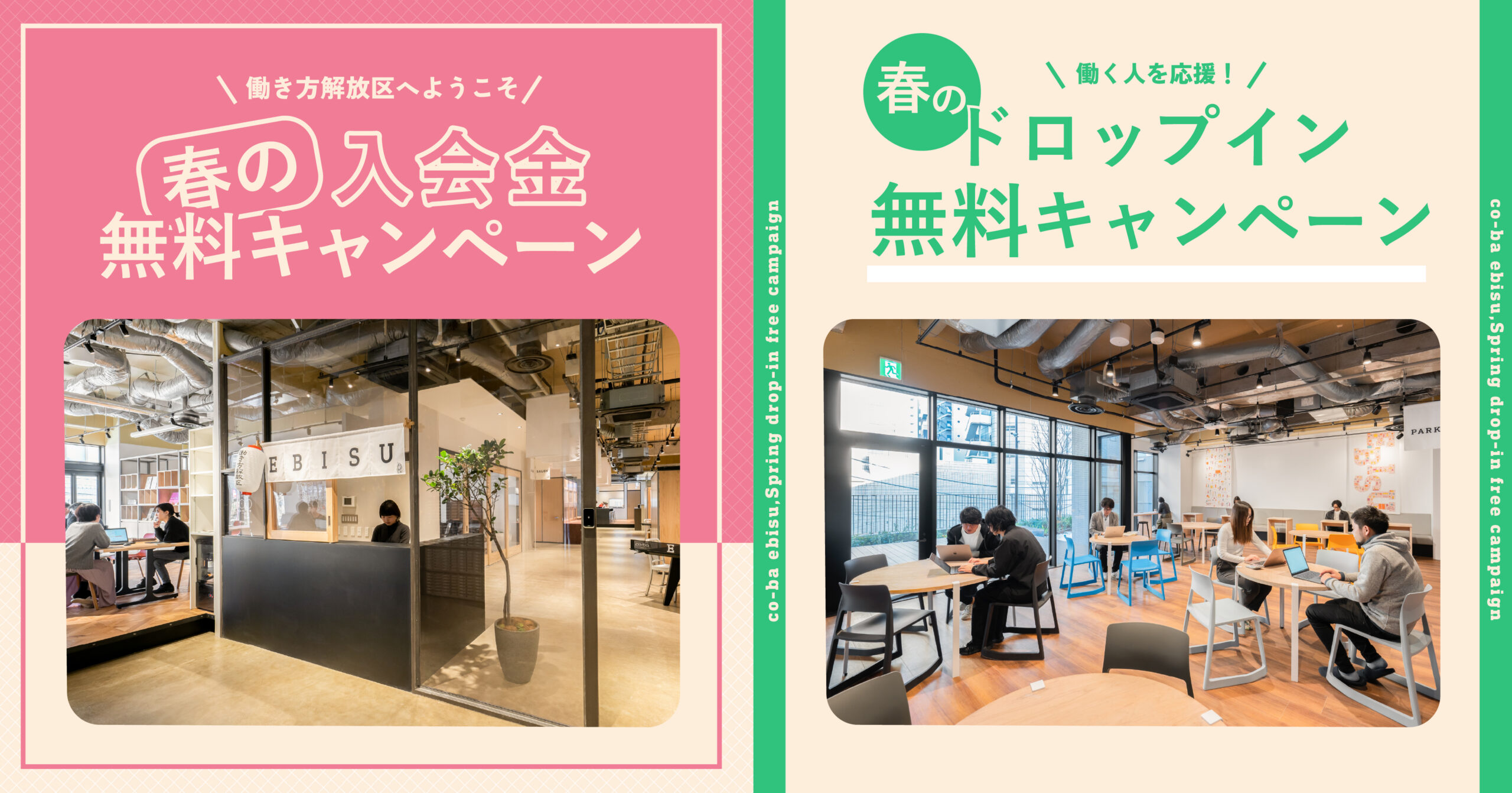 【終了】co-ba ebisu /HAMMER by co-ba 春の入会金無料&ドロップイン無料キャンペーン‘25