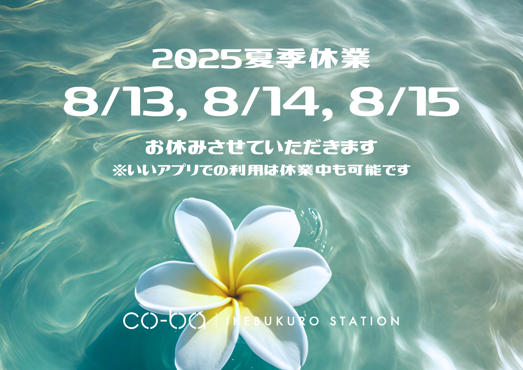 夏季休業のお知らせ